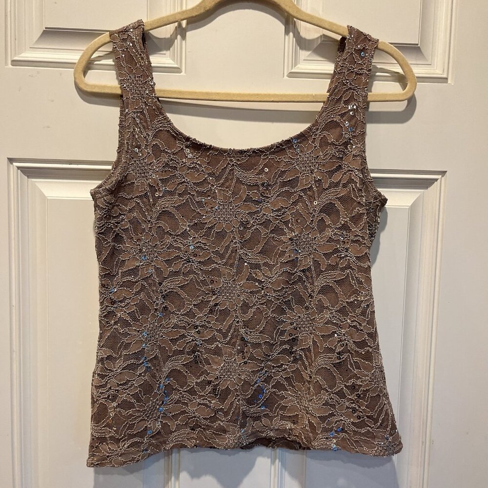 Onyx nite sequin tank